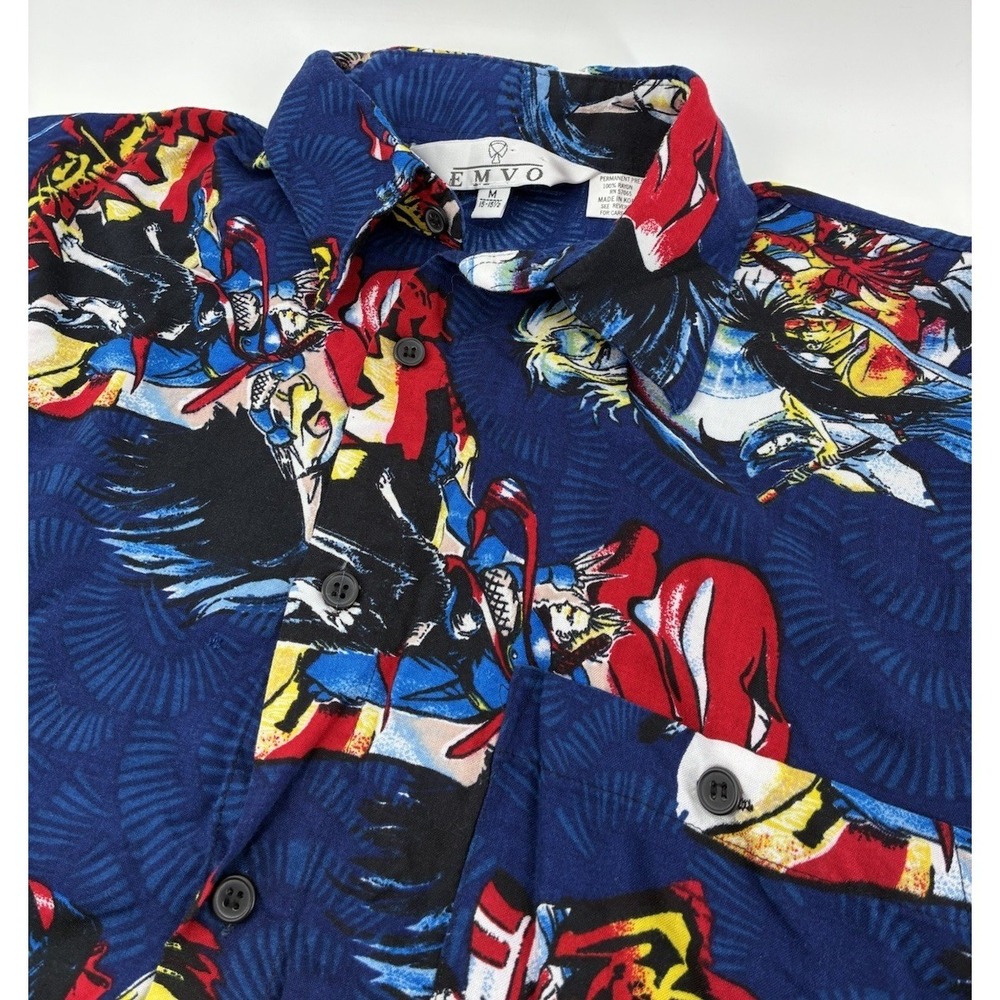 VNTG 90's Anime Button Up Shirt Samurai Shodown Japanese Video Game Medium